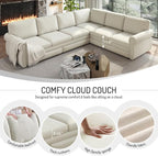 118" L-Shaped Sleeper Couch Bed - Image 9