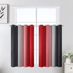 Red and Black Ombre Blackout Bedroom Curtains 36 Inch Long | Room Darkening by ESTELARTEXTILER