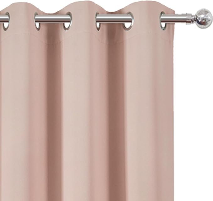 Blush Thermal Blackout Curtains/42 x 72 Inch/Set of 2 Panels Room Darkening - Image 7