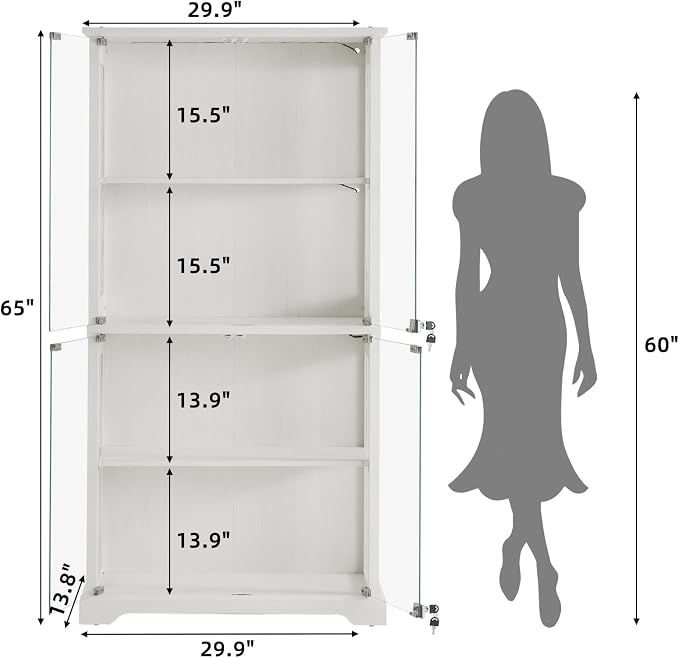 LELELINKY Farmhouse Display Cabinet - Image 2
