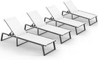 Aluminum Chaise Lounge Chair Outdoor, Foldable& No Assembly Patio Pool Lounge by Oasbira