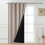 Yakamok Natural 100% Blackout Patio Door Curtain Panels W70 x L84, 1 Panel | by Yakamok