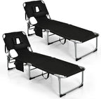 Goplus Tanning Chair, Folding Adjustable Patio Lounge Chair by Goplus