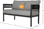 Gand Patio Outdoor Loveseat, Wicker Conversation Set - Image 2