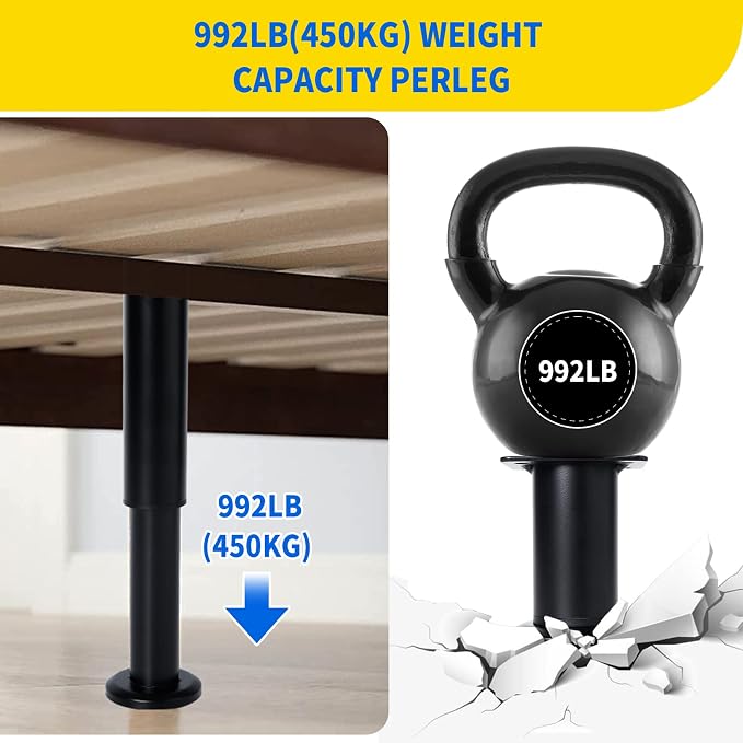 4 Pcs Adjustable Height Bed Support Furniture Legs - Image 4