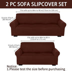 Peryiter 2 Pcs Sofa Covers Couch and Loveseat Covers Set Stretch Sofa Slipcover - Image 2