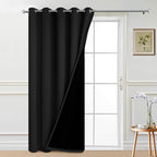 Yakamok Black 100% Blackout Patio Door Curtain Panels W70 x L84, 1 Panel | by Yakamok