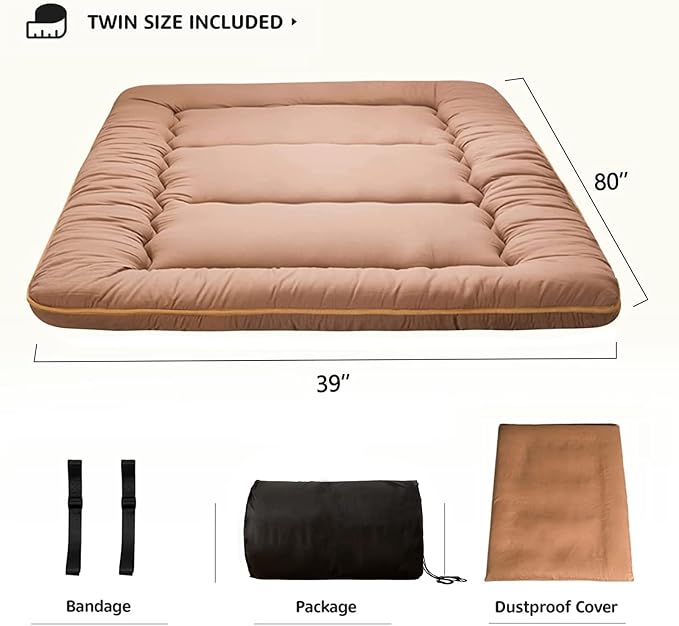 MAXYOYO Japanese Floor Mattress Futon Mattress, Thicken Tatami Mat Sleeping Pad - Image 2