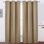 Natural Thermal Blackout Curtains/38 x 84 Inch/Set of 2 Panels Room Darkening by Lemomo