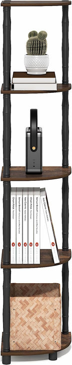 Furinno Turn-N-Tube Storage Shelves, 5-Tier Corner Book Shelf, Standing Corner - Image 5