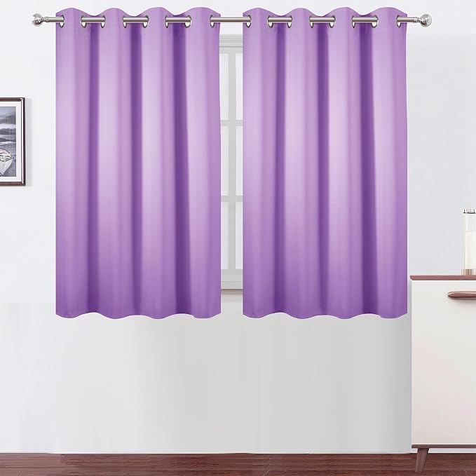 Blackout Curtains 52 x 45 inch Lavender Curtains Set of 2 Panels/Thermal by Lemomo