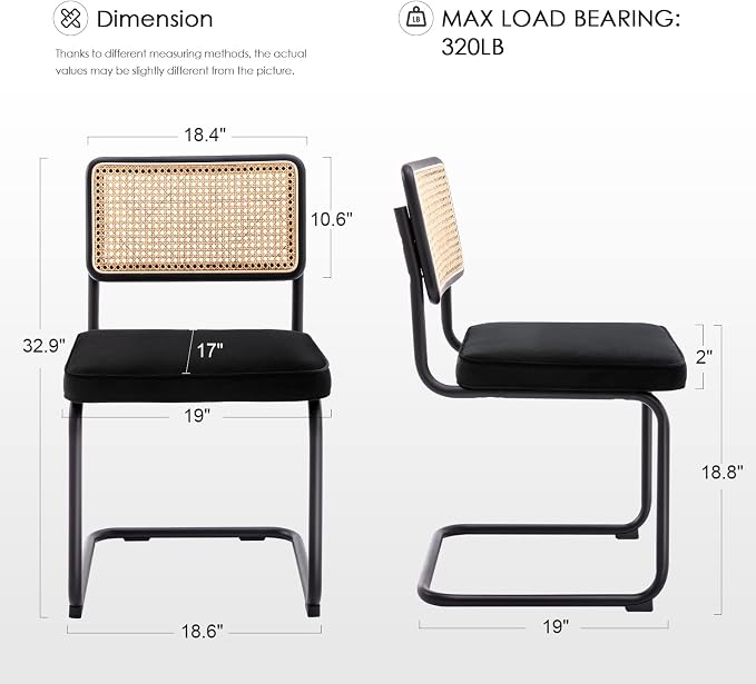 Zesthouse Natural Rattan Dining Chairs Set of 4, Modern Dining Room Chairs - Image 2
