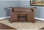 Pemberly Row 78" Farmhouse Wood Freestanding Island Home Bar Unit, Stemware - Image 5