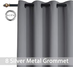 Yakamok Grey Room Darkening Curtains 52x108 inch Gray Grommet-Living Room | 2 - Image 2