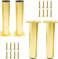 Set of 4 Aluminum Alloy Furniture Legs 7 Inch Height, 1.5 Inch Diameter by Kyuionty