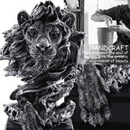 H&W Sandstone Lion Figurines, The King of Beasts, Statue Decoration, Silver - Image 2