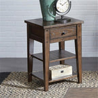 Pemberly Row Transitional Wood Chair Side Table, 26 in H x 18 in W x 18 in D - Image 2