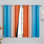Ombre Orange and Blue Blackout Curtains 52Wx45L Inch Long | Gradient Curtains - Image 2