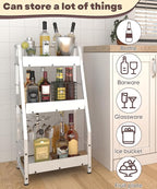 3-Tier Liquor Stand for Home Bar, Trapezoid Freestanding Whisky Bottle Holder - Image 6