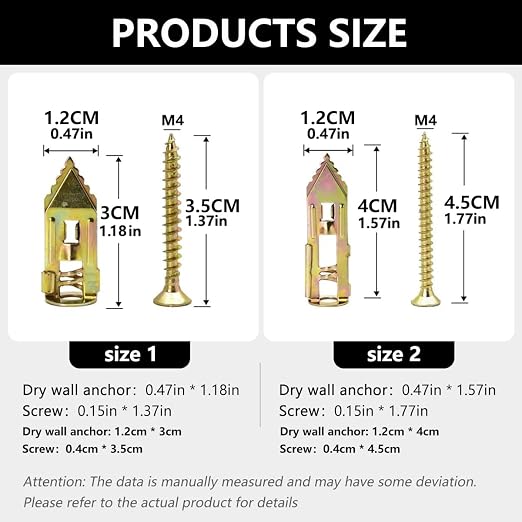 Self Drilling Anchors Screws, Self Drilling Drywall Anchors and Screws kit - Image 2