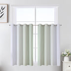 Sage Green and Greyish White Ombre Blackout Curtains - Image 2