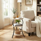 Vintage Small Round Side Table, 3-Tier Slim Waist Circular End Table - Image 2