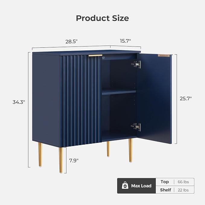 SICOTAS Sideboard Buffet Storage Cabinet, Modern Accent Cabinet - Image 2