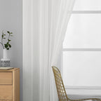 MIULEE 2 Panels Sheer Curtains for Living Room 54 X 102 Inches Ivory | Window - Image 5
