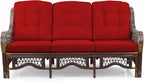 Malibu Lounge Set of 4: 2 Natural Rattan Wicker Chairs, Three-Seater Sofa - Image 10