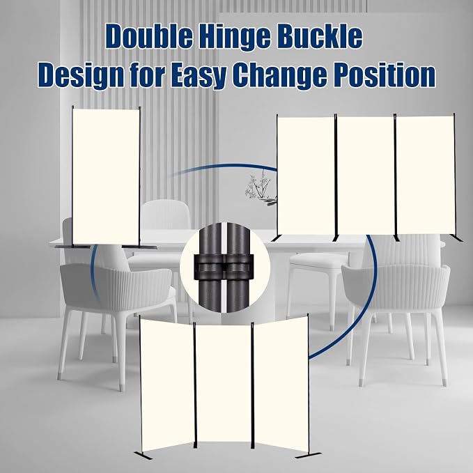 Room Divider 6FT Portable Room Dividers and Folding Privacy Screens, 3 Panel - Image 5