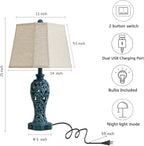 25'' Farmhouse Table Lamps Set of 2 - Image 6
