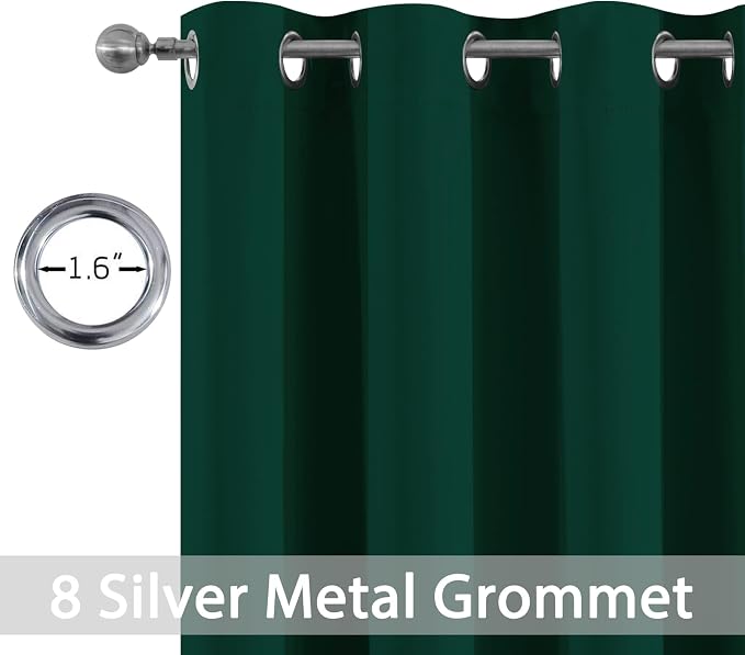 Yakamok Dark Green Room Darkening Window Curtains 52x36 Inch - Image 2
