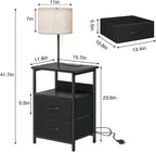 Fixwal Bedside Table with 3 Color Temperature Reading Light, Nightstand with - Image 3