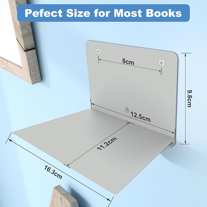 FENTEC Floating Book Shelves for Wall, Wall Mounted Floating Bookshelf - Image 3
