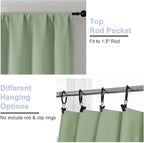 Simplebrand Ava Light Green Short 36 Inches Blackout Curtain 2 Panels Set - Image 4
