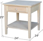 Solid Wood Spencer End Table, Unfinished - Image 13