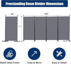 Room Divider 6FT Portable Room Dividers and Folding Privacy Screens, 4 Panel - Image 6