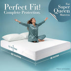 Utopia Bedding Mattress Protector Zippered Super Queen Size, 100% Waterproof - Image 2