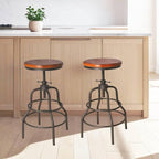 Industrial Vintage Counter Stool, Kitchen Counter Height Adjustable Swivel Chair - Image 8