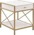 Leick Home 9206-WTGL Claudette Mixed Metal and Wood Drawer End Table by LeickFurniture