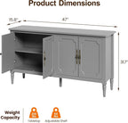 FansaFurn Sideboard with 4 Doors, Mid-Century Console Table with Adjustable - Image 3