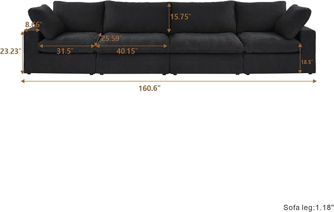 Cloud Modular Sectional Sofa Couch, Minimalist Deep Sofa Couches, Sofa Covers - Image 2