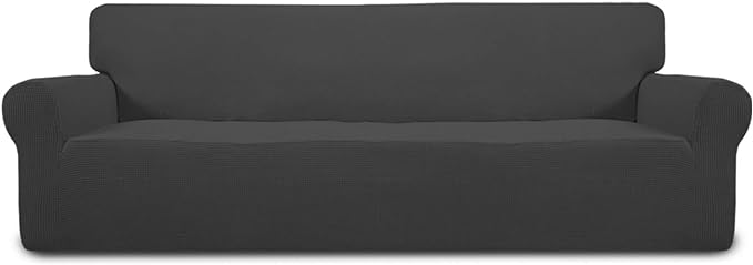 Easy-Going Stretch 4 Seater Oversized Sofa Couch Cover Dark Gray | 1-Piece by Easy-Going