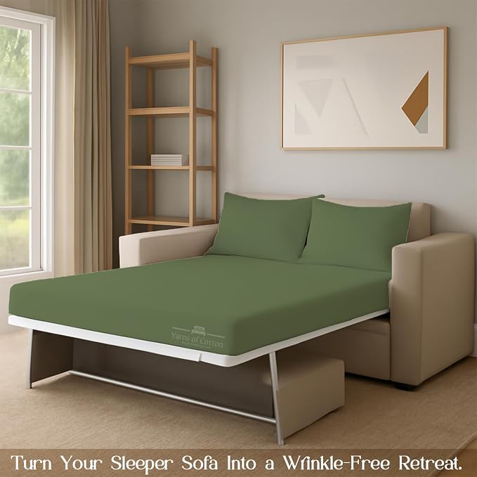 Sleeper Sofa Bed Sheet, 100% Cotton 400 Thread Count, 4 Piece Set, Deep Pocket - Image 8