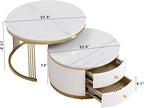 Merax Modern 2-Piece Round Nesting Coffee Table Set - Image 2