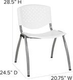 Flash Furniture HERCULES Series 880 lb. Capacity White Plastic Stack Chair - Image 3