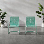 Crosley Furniture Azalea 2-Piece Outdoor Chair Set, Vintage Retro Metal Patio - Image 7