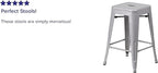 Flash Furniture Lily 4 Pack Commercial Grade 24" High Backless Silver Metal - Image 5