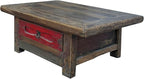 Chinese Vintage Rustic Wood Brown Drawer Low Kang Table Display Stand AJK241 - Image 3