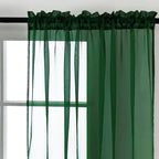 SpaceDresser Basic Rod Pocket Sheer Voile Window Curtain Panels Foliage Green 1 - Image 3